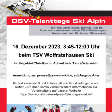 DSV-Talenttag Ski Alpin am 16.12.2023