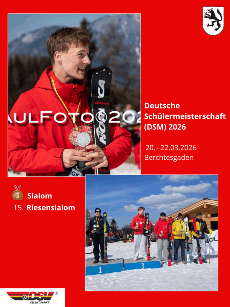 Pkatz 3 im Slalom für Louis bei den Deutschen Schülermeisterschaften Ski Alpin 2026